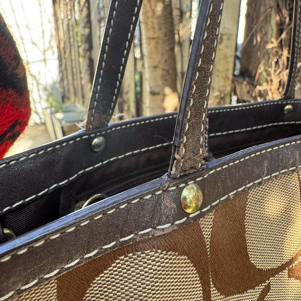 Coach Brown Signature Tote - Picture 4 of 11